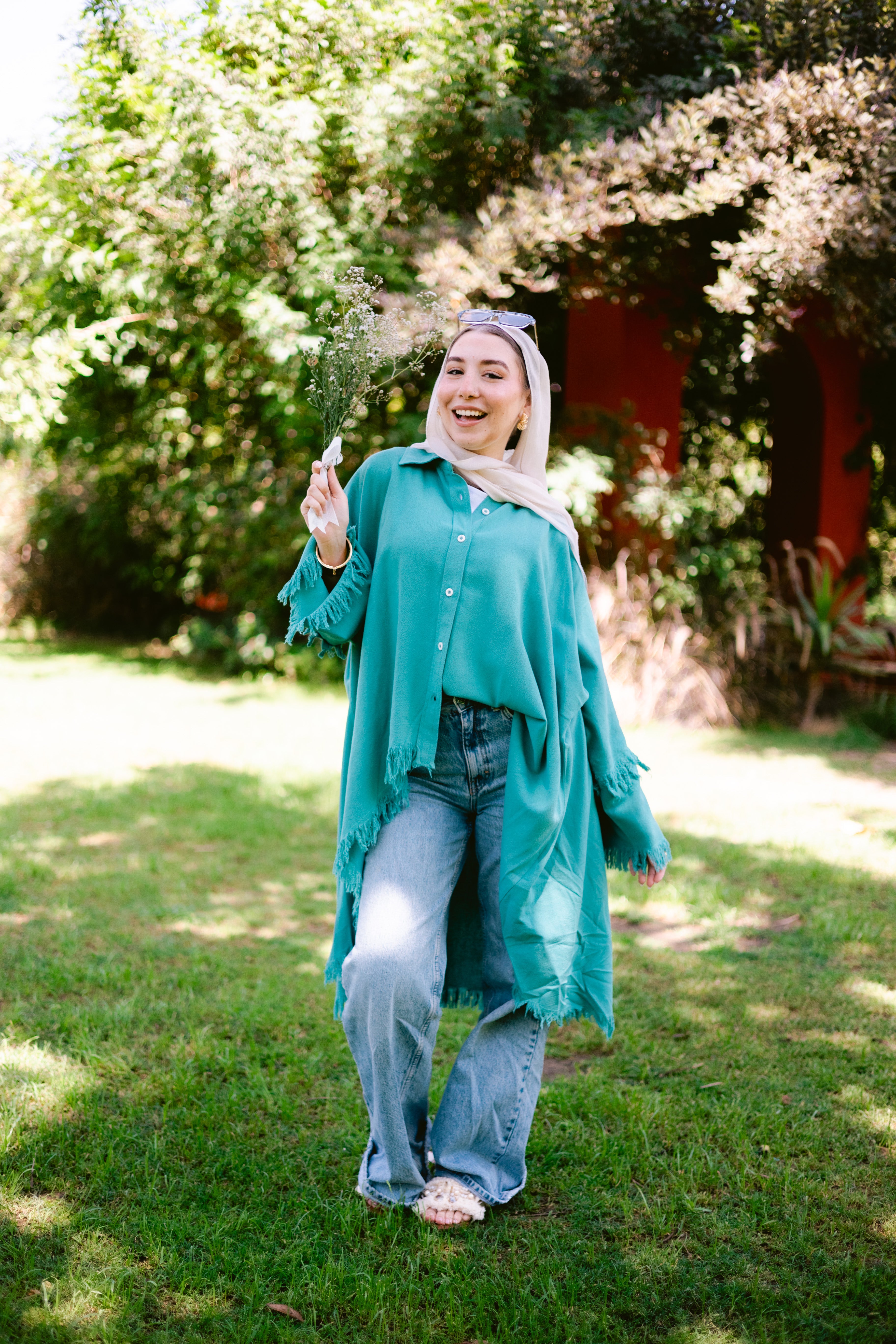 Fringed cardishirt in torques
