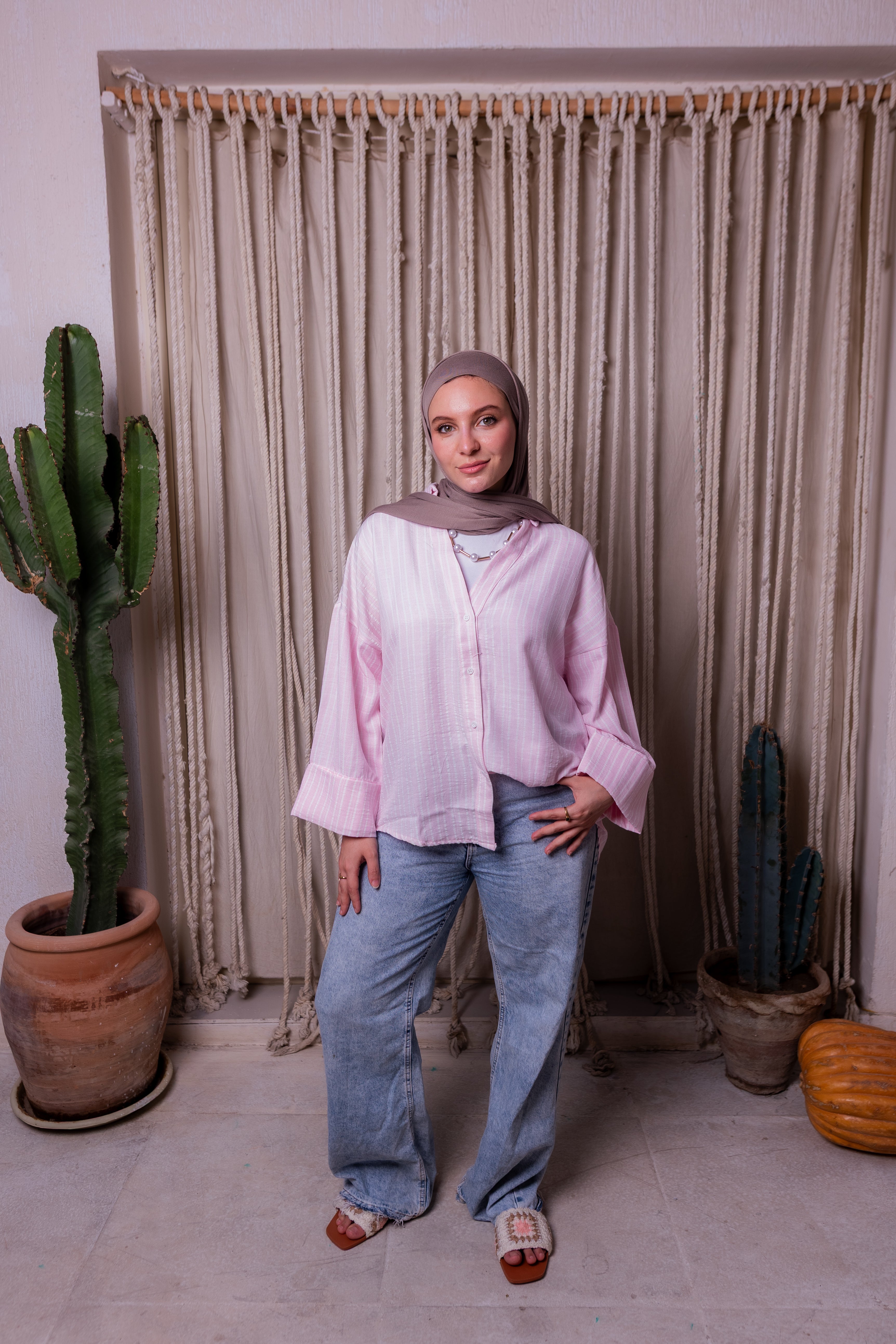 Striped shirt in pink
