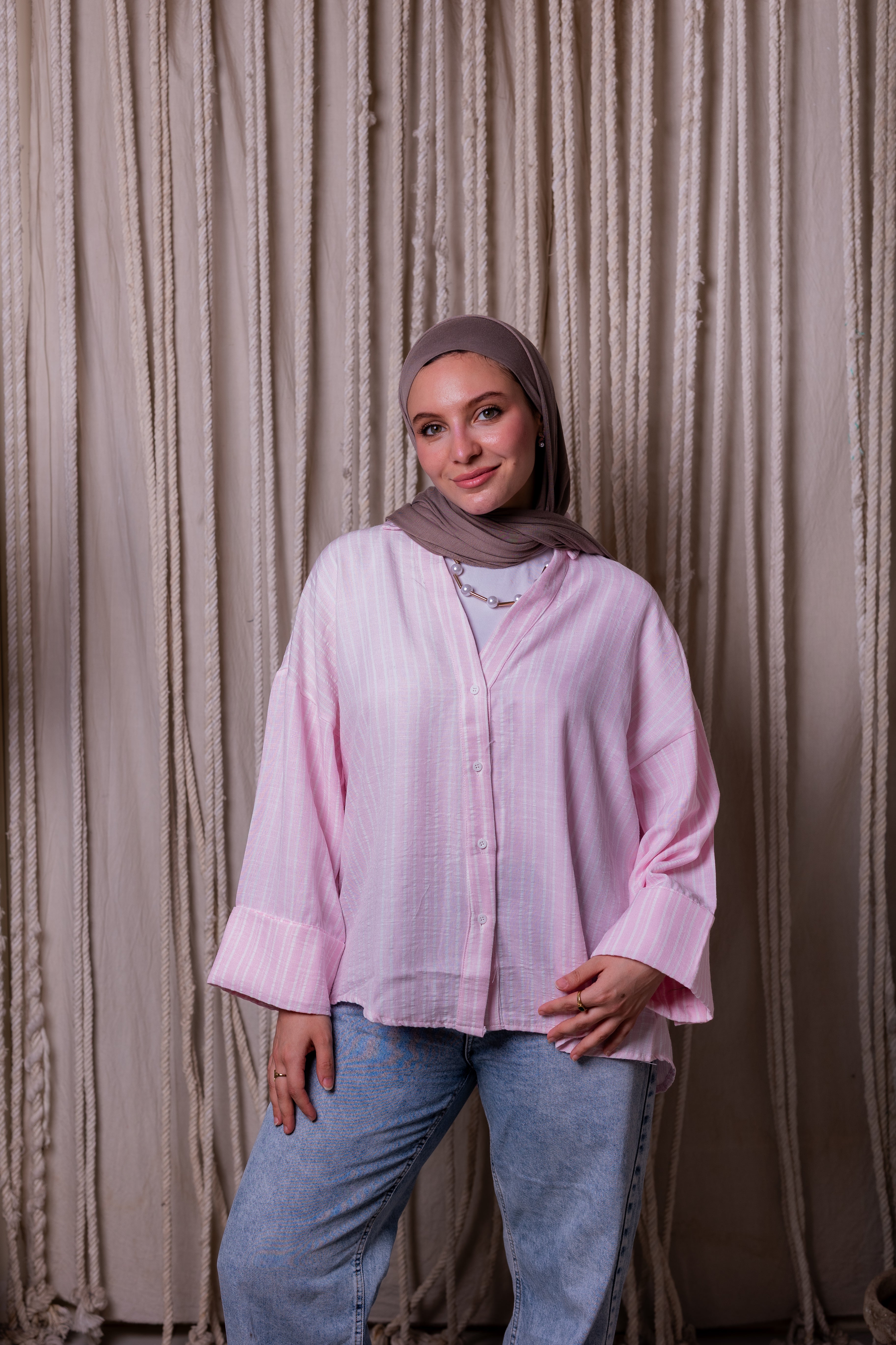Striped shirt in pink