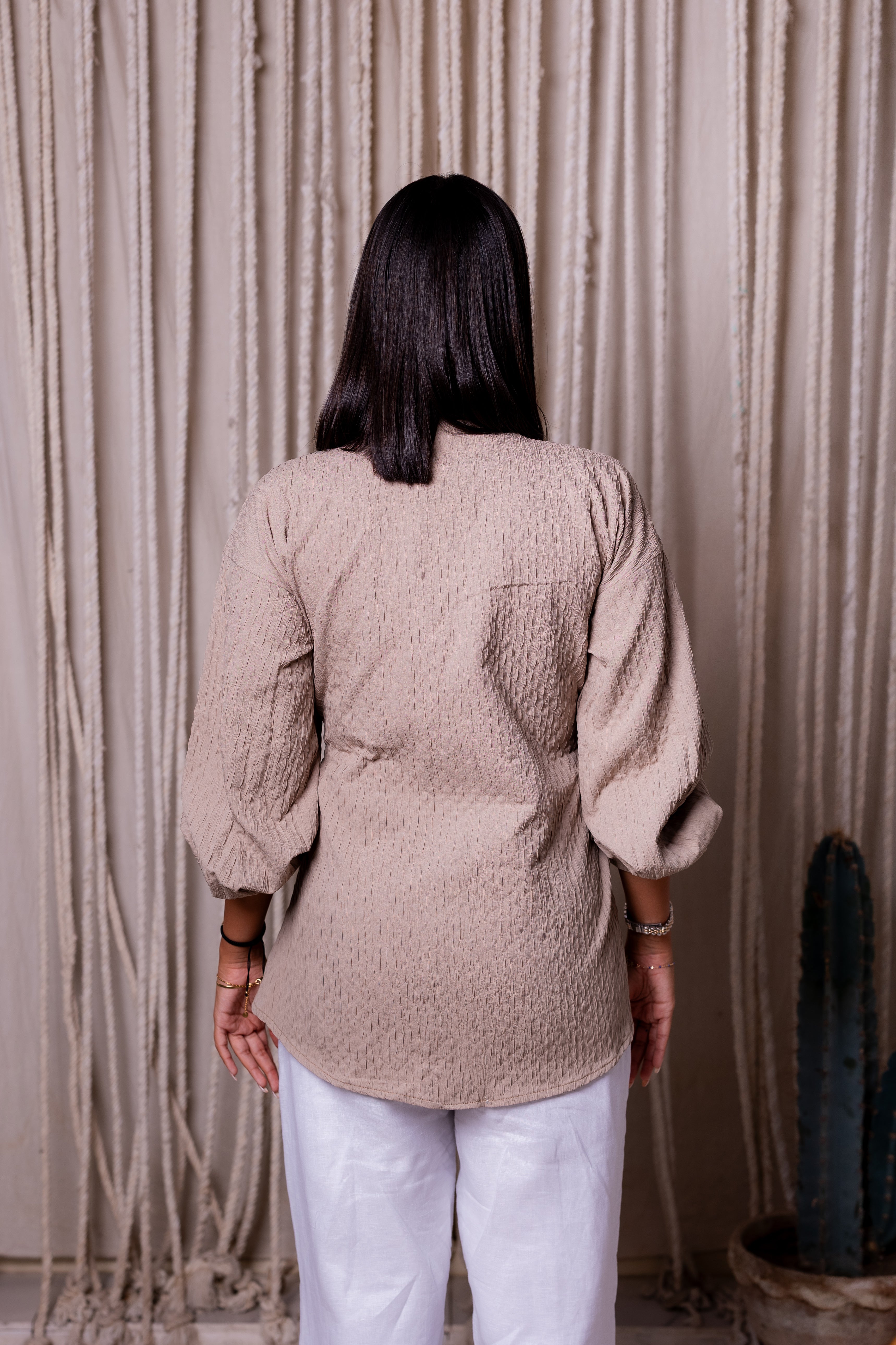 Tie blouse in caffe