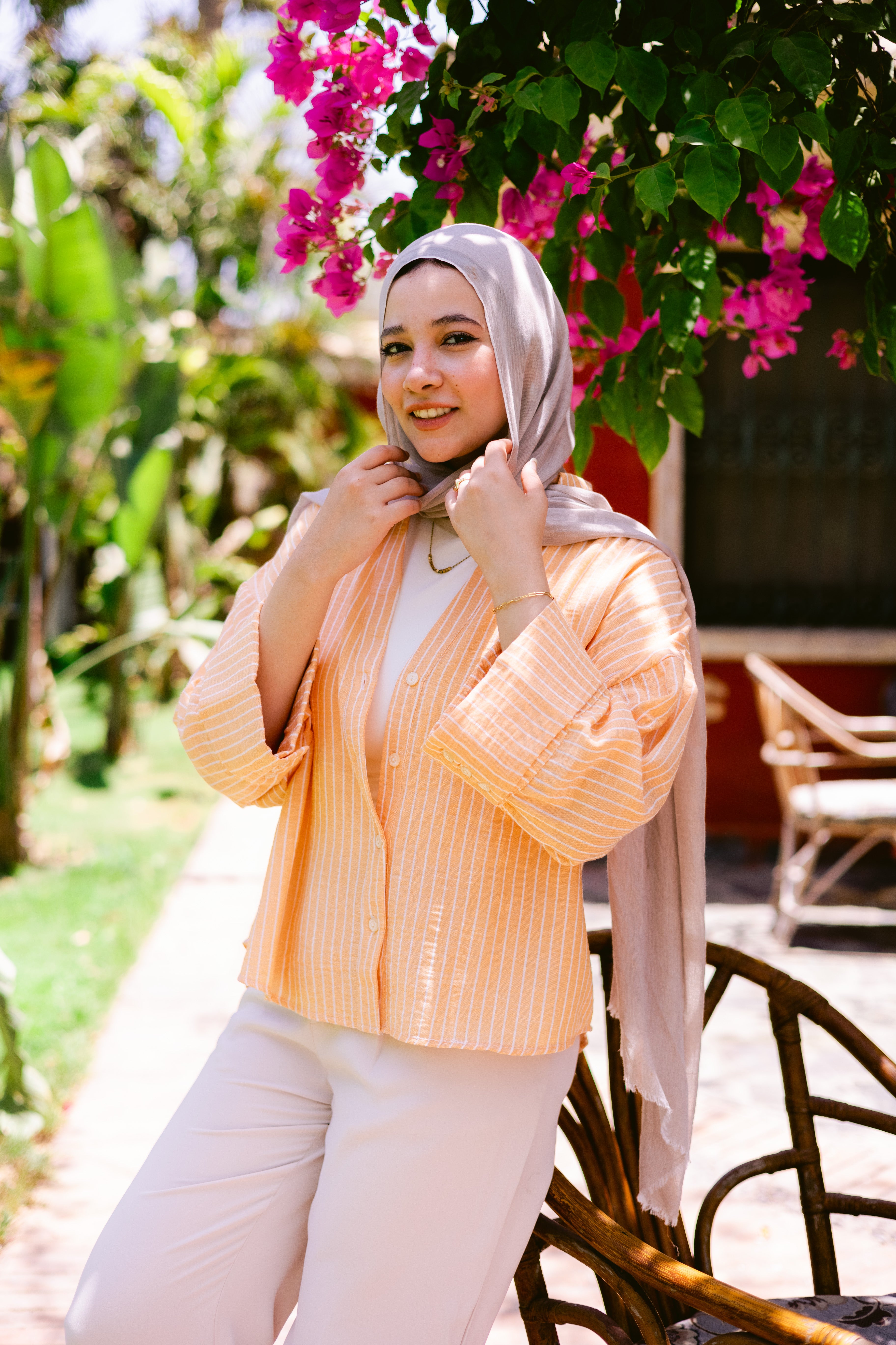 Striped shirt in orange