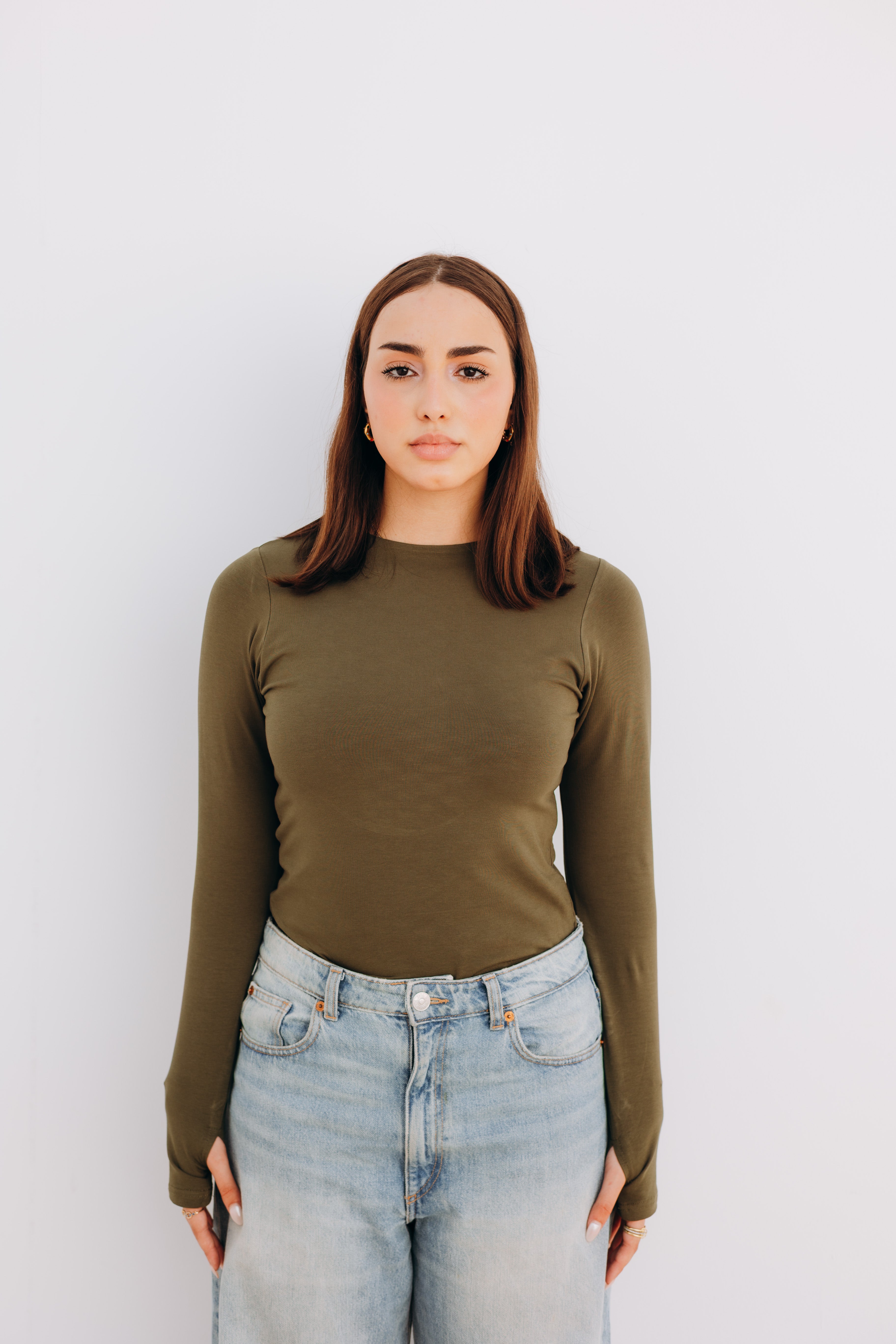 Full sleeve basic in dark olive