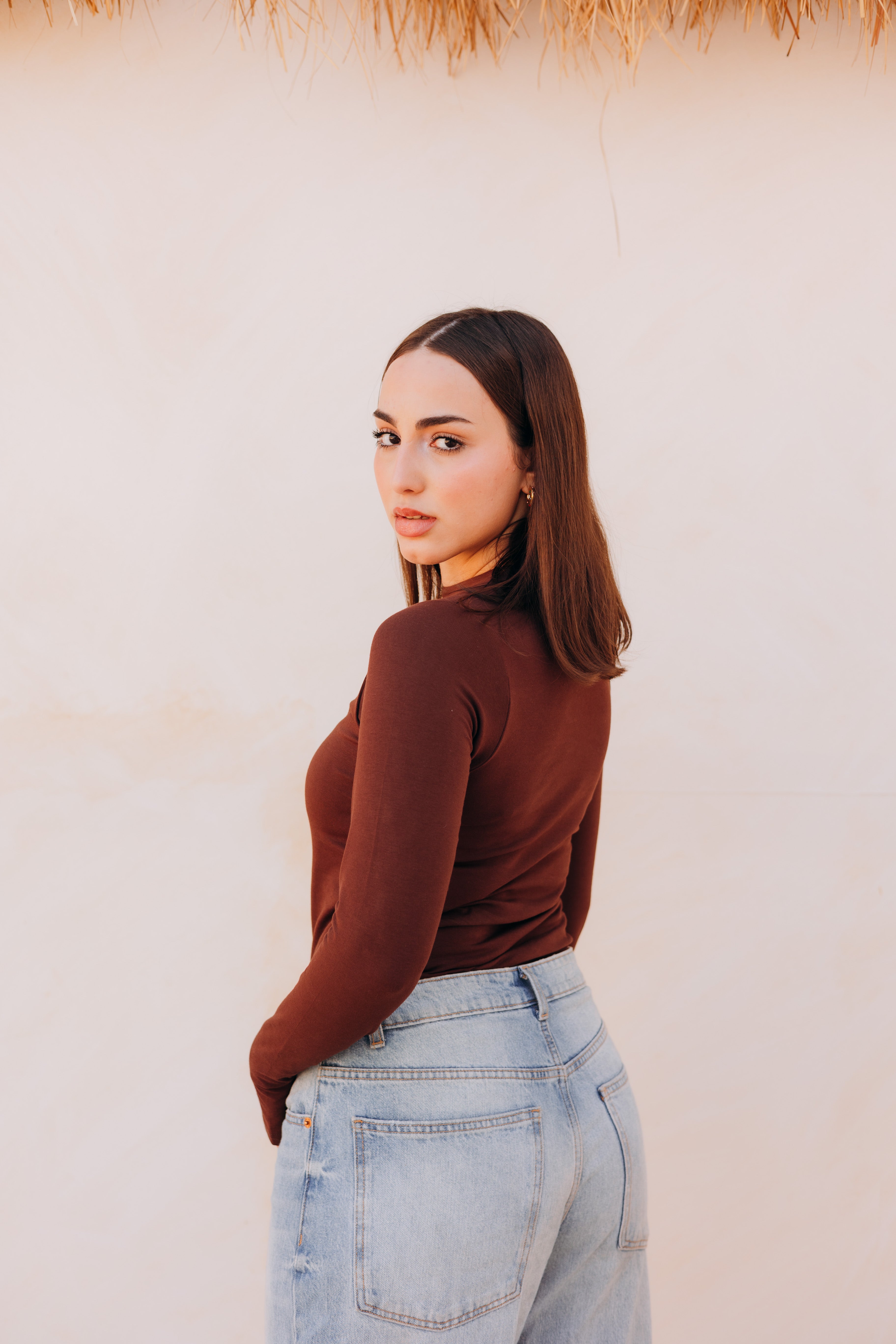 Full sleeve basic in chocolate brown