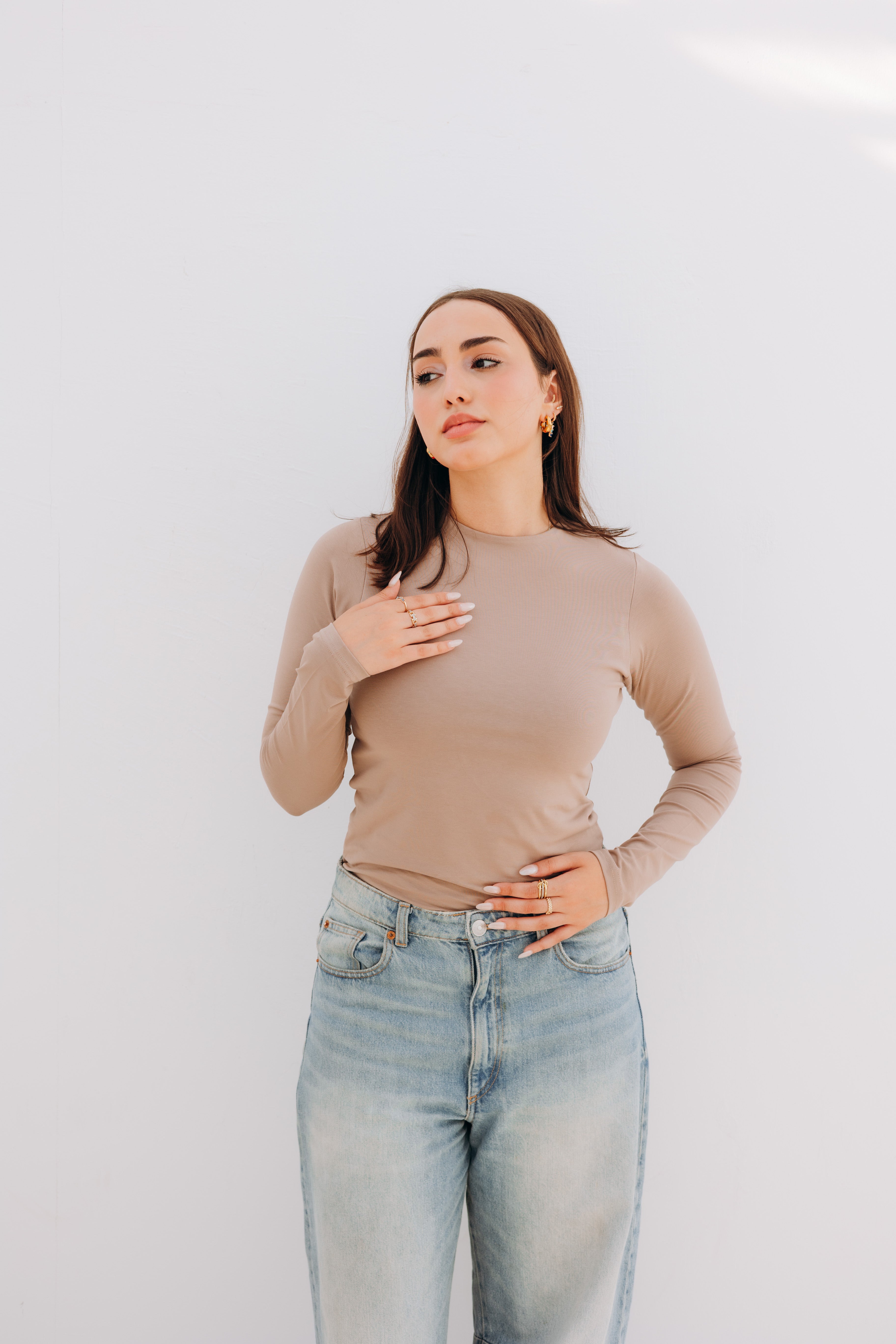 Full sleeve basic in soft mocha