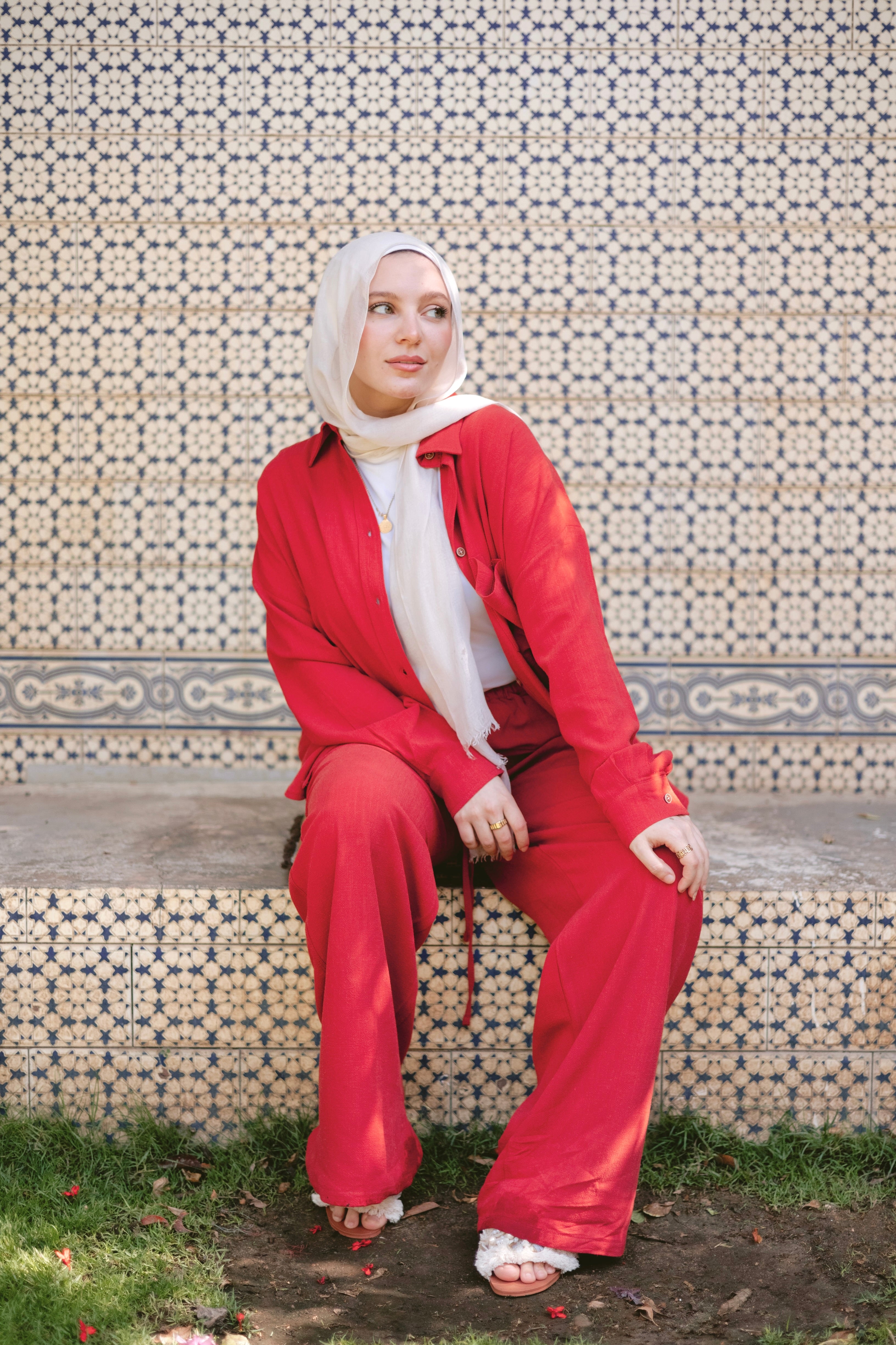 Washed linen set in Havan