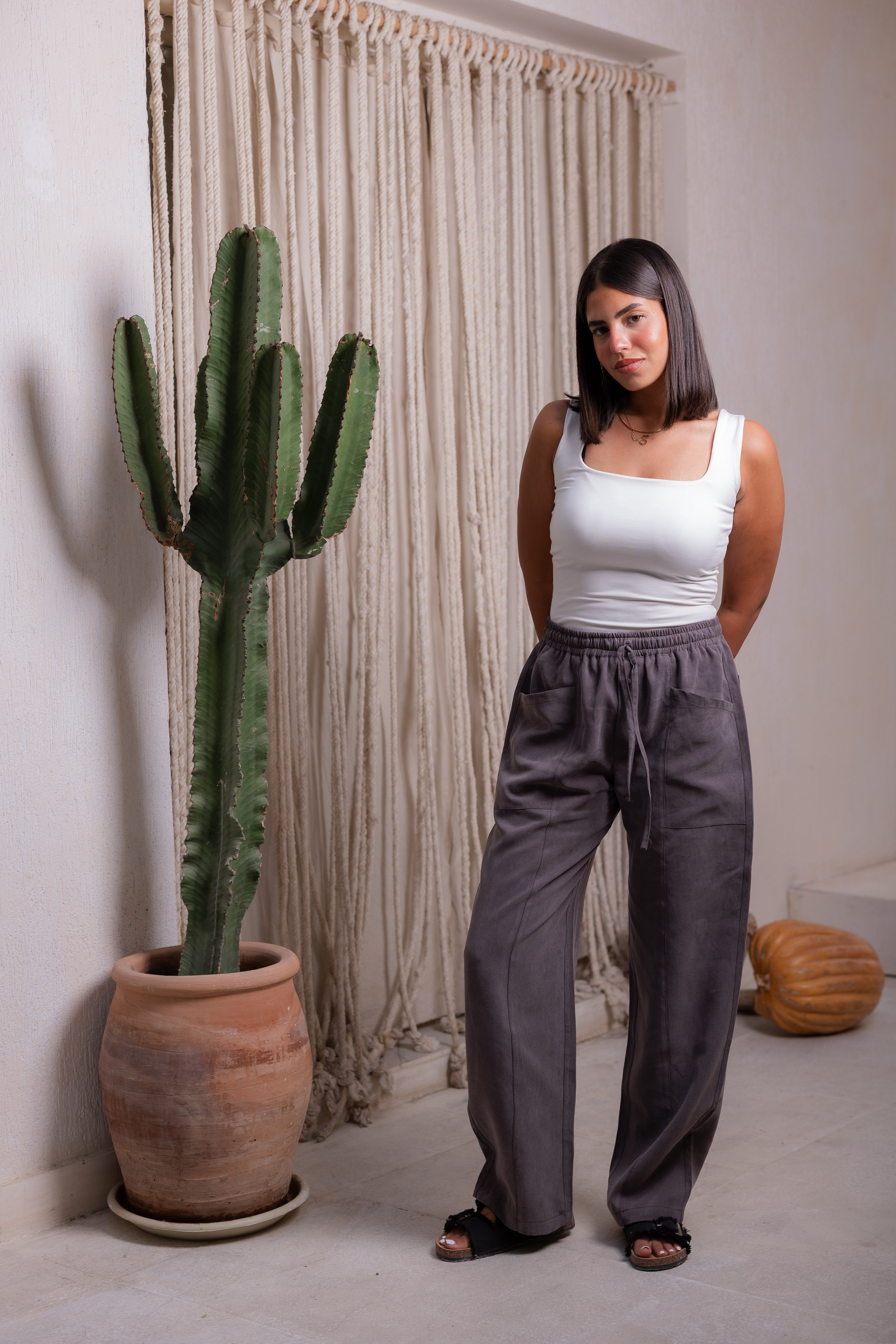 Modal pants in light brown