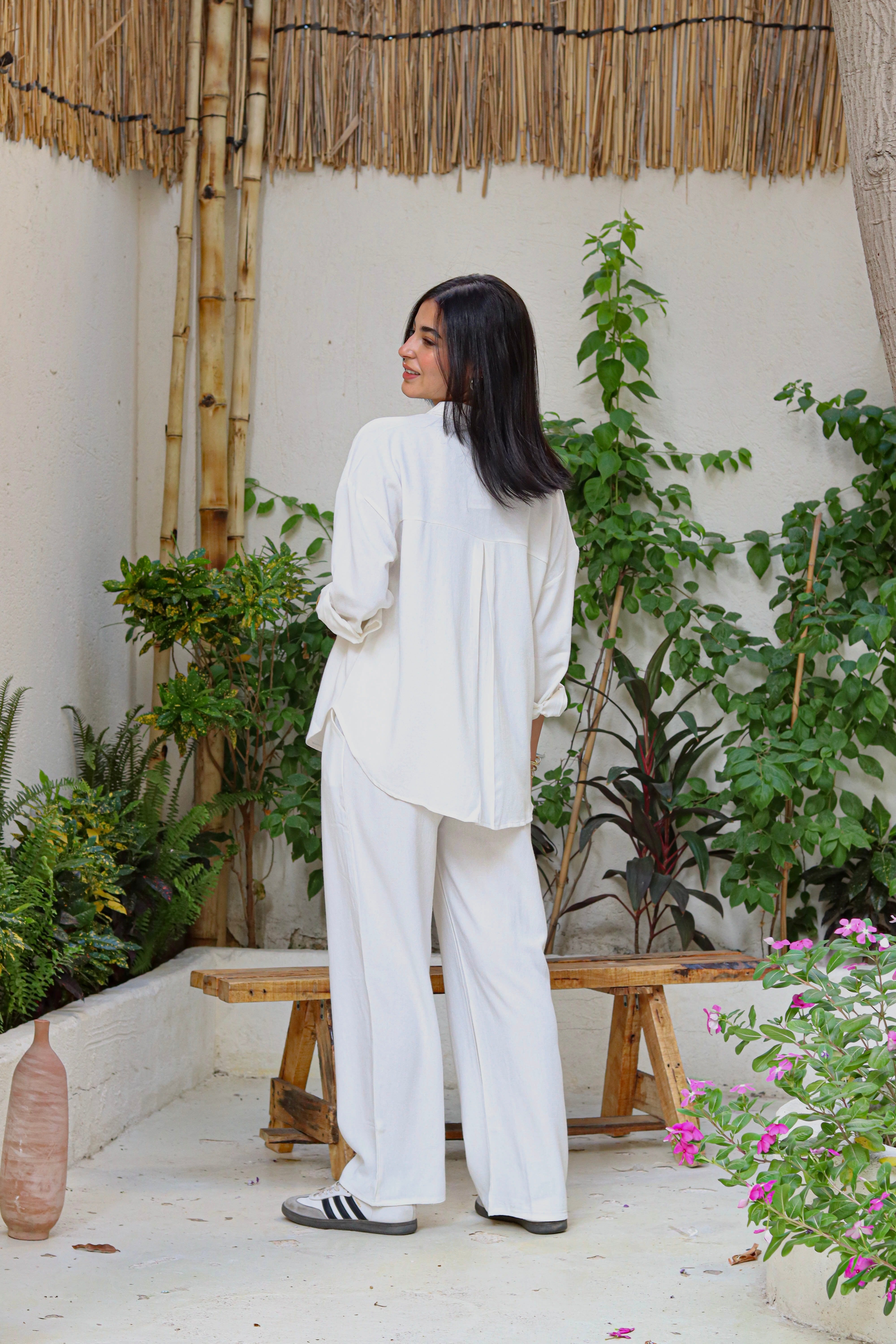 Cotton Linen Set In White