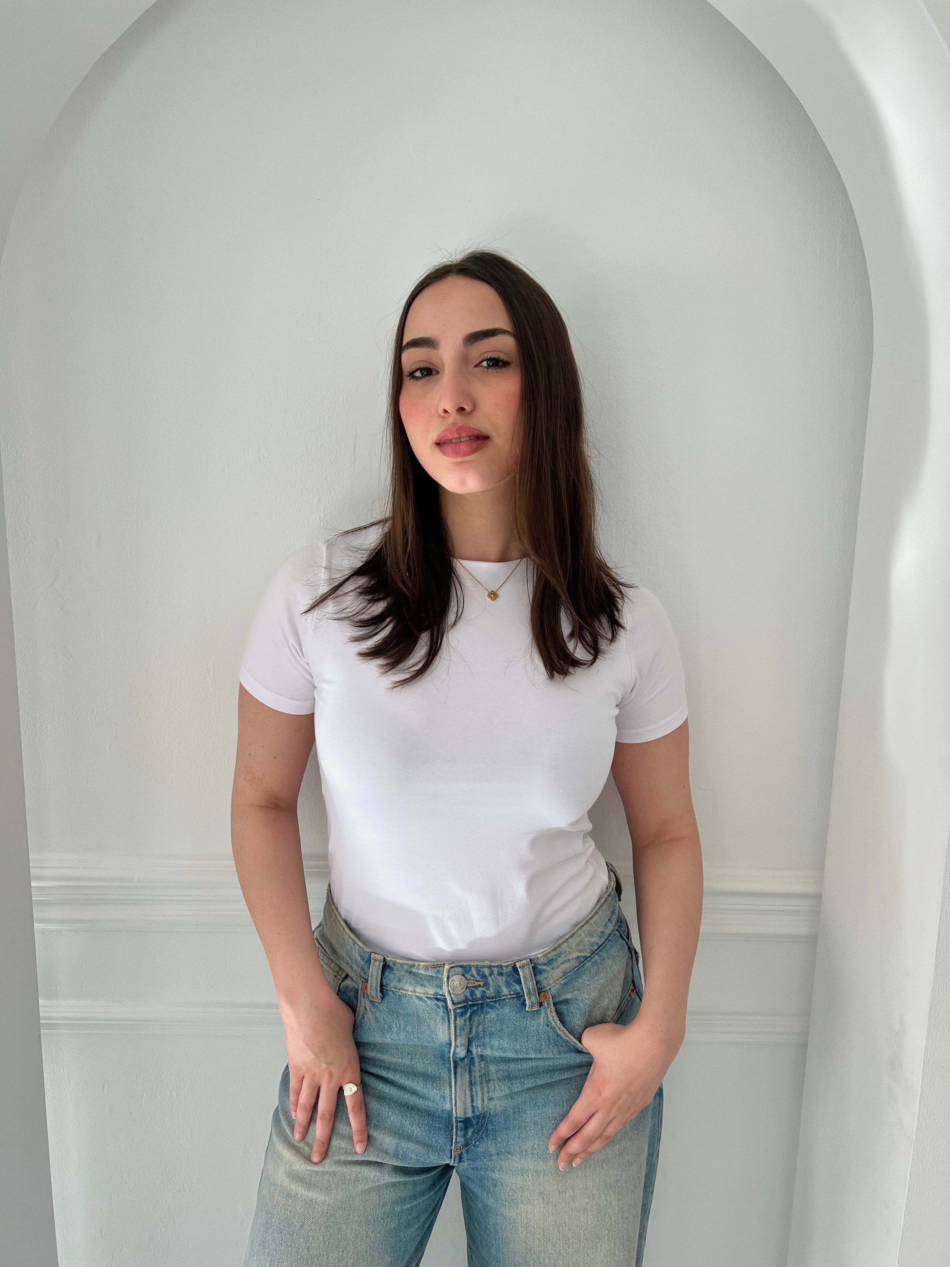 Half Sleeve Basic In White
