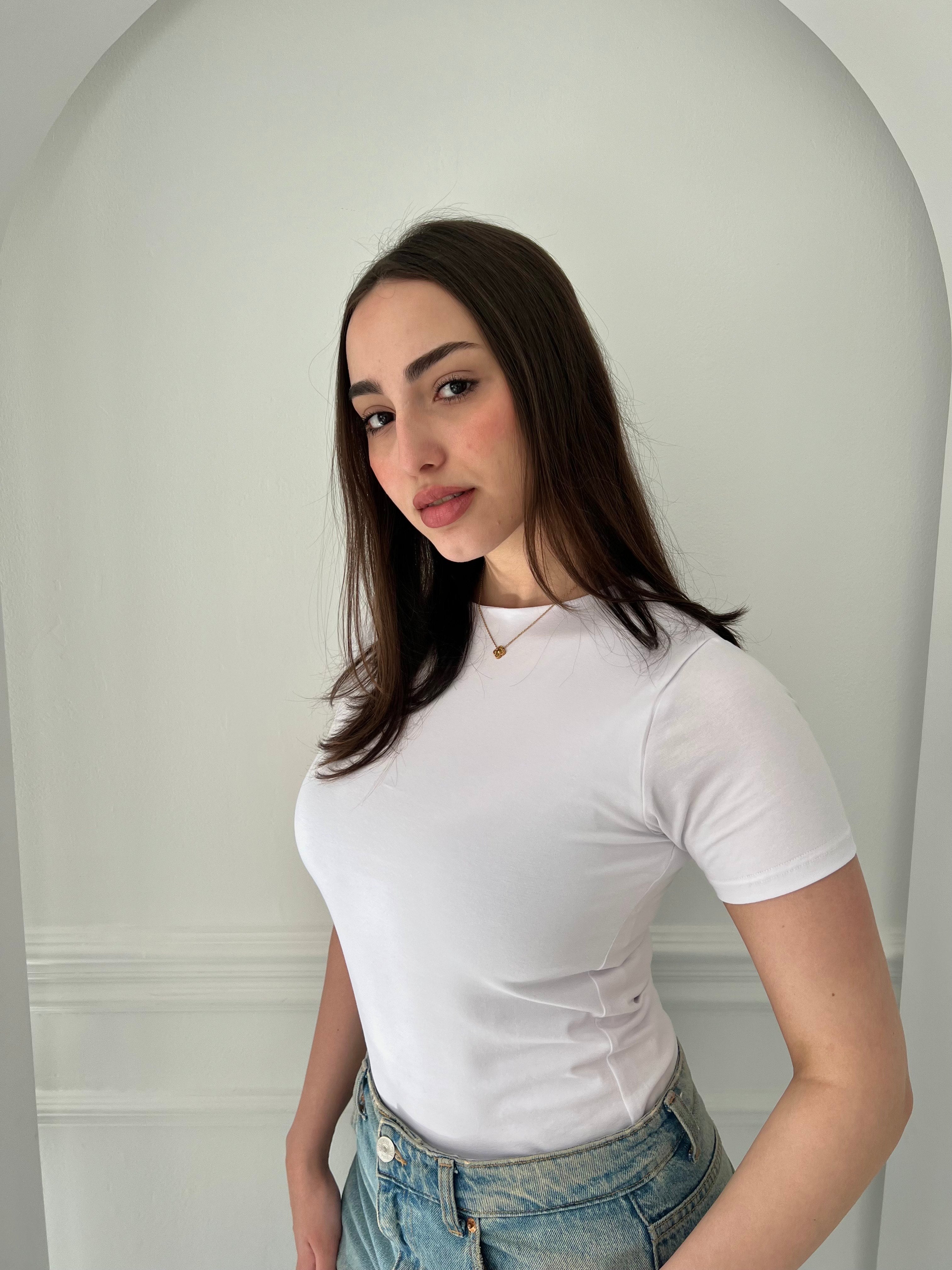 Half Sleeve Basic In White
