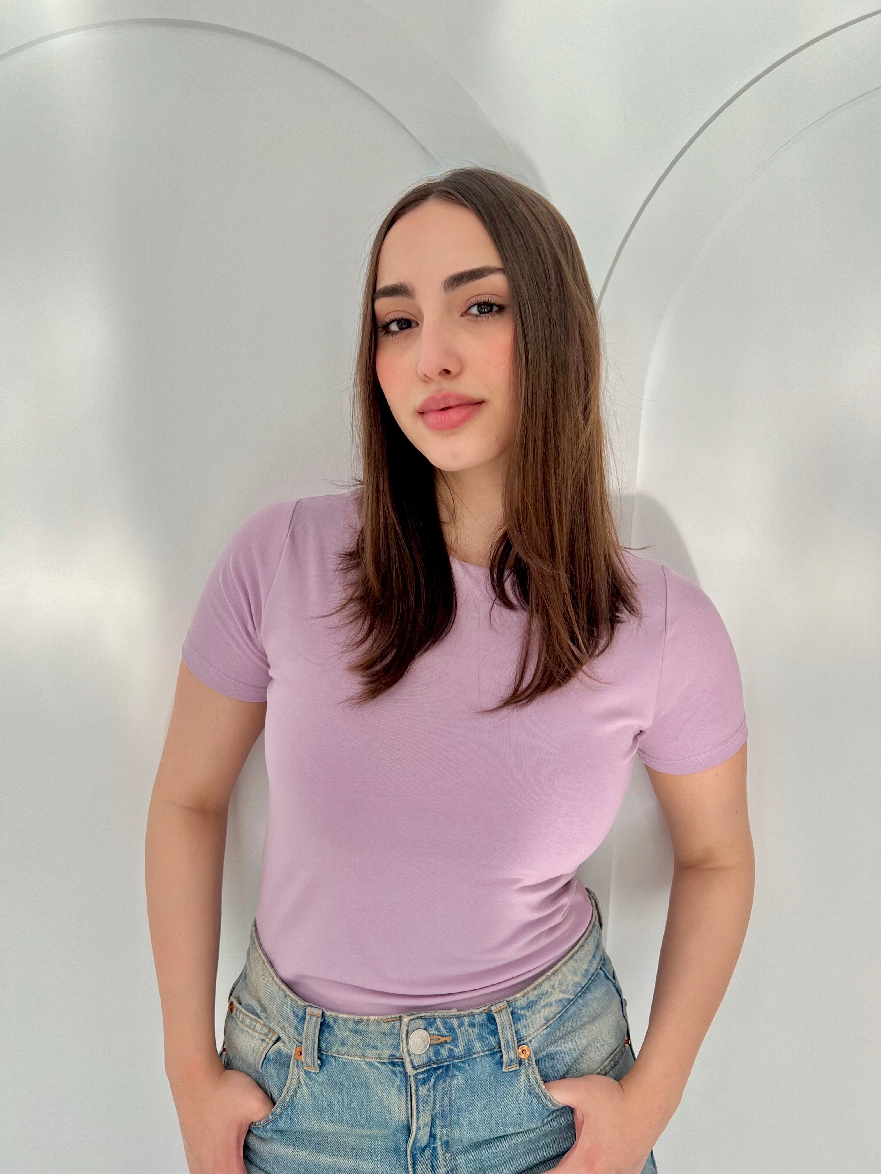 Half Sleeve Basic In Lavender