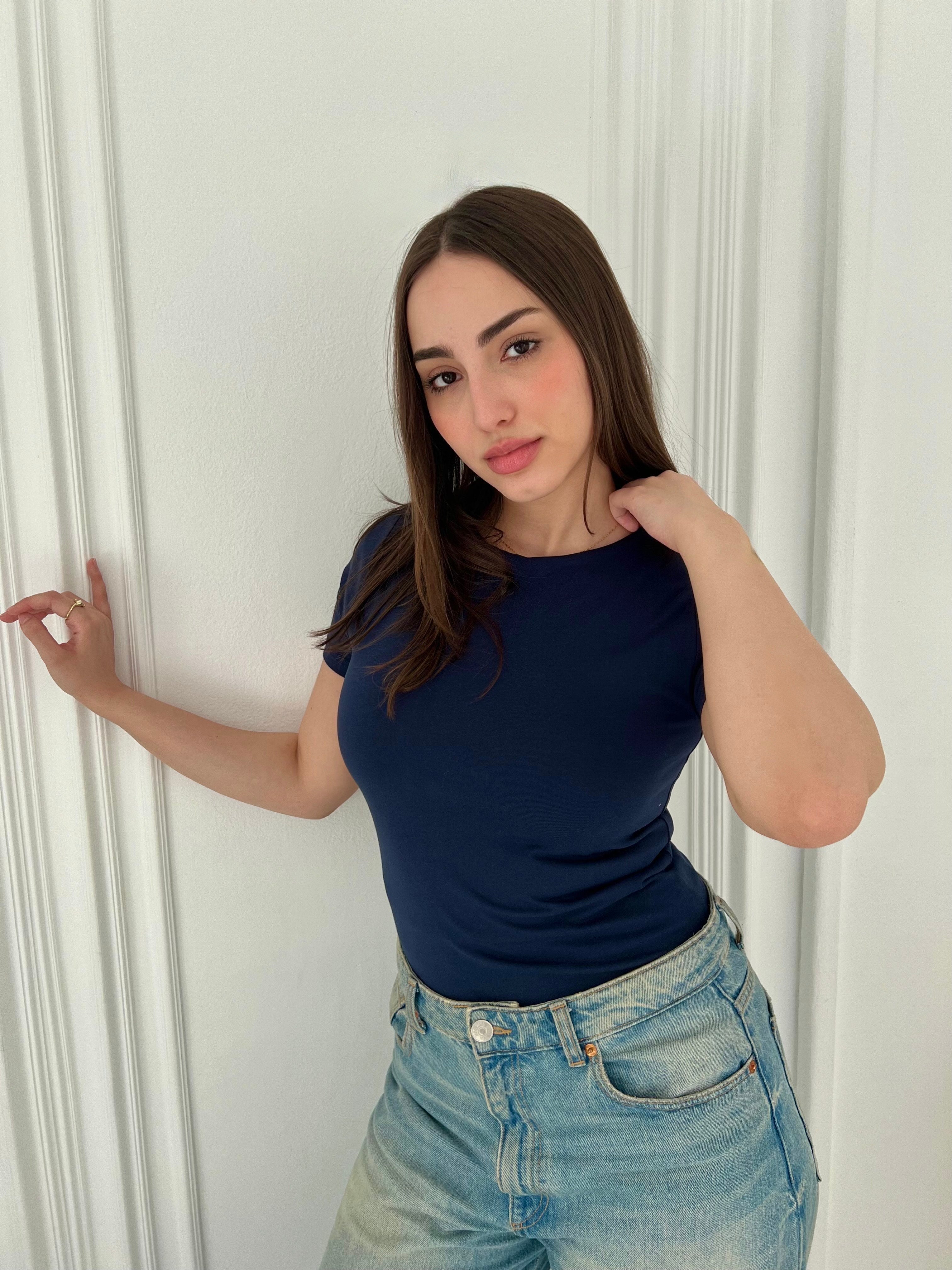 Half Sleeve Basic In Navy