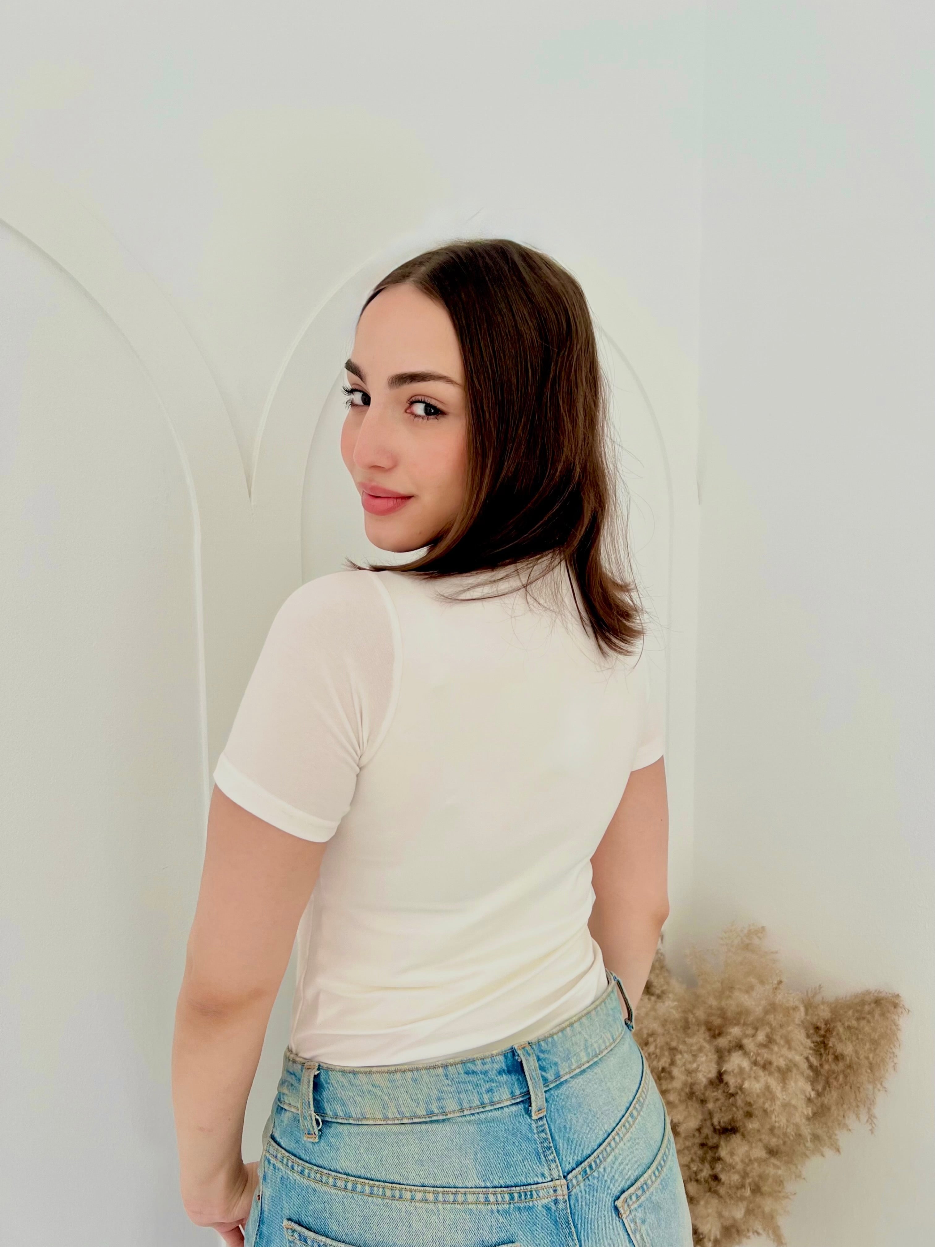 Half Sleeve Basic In offwhite