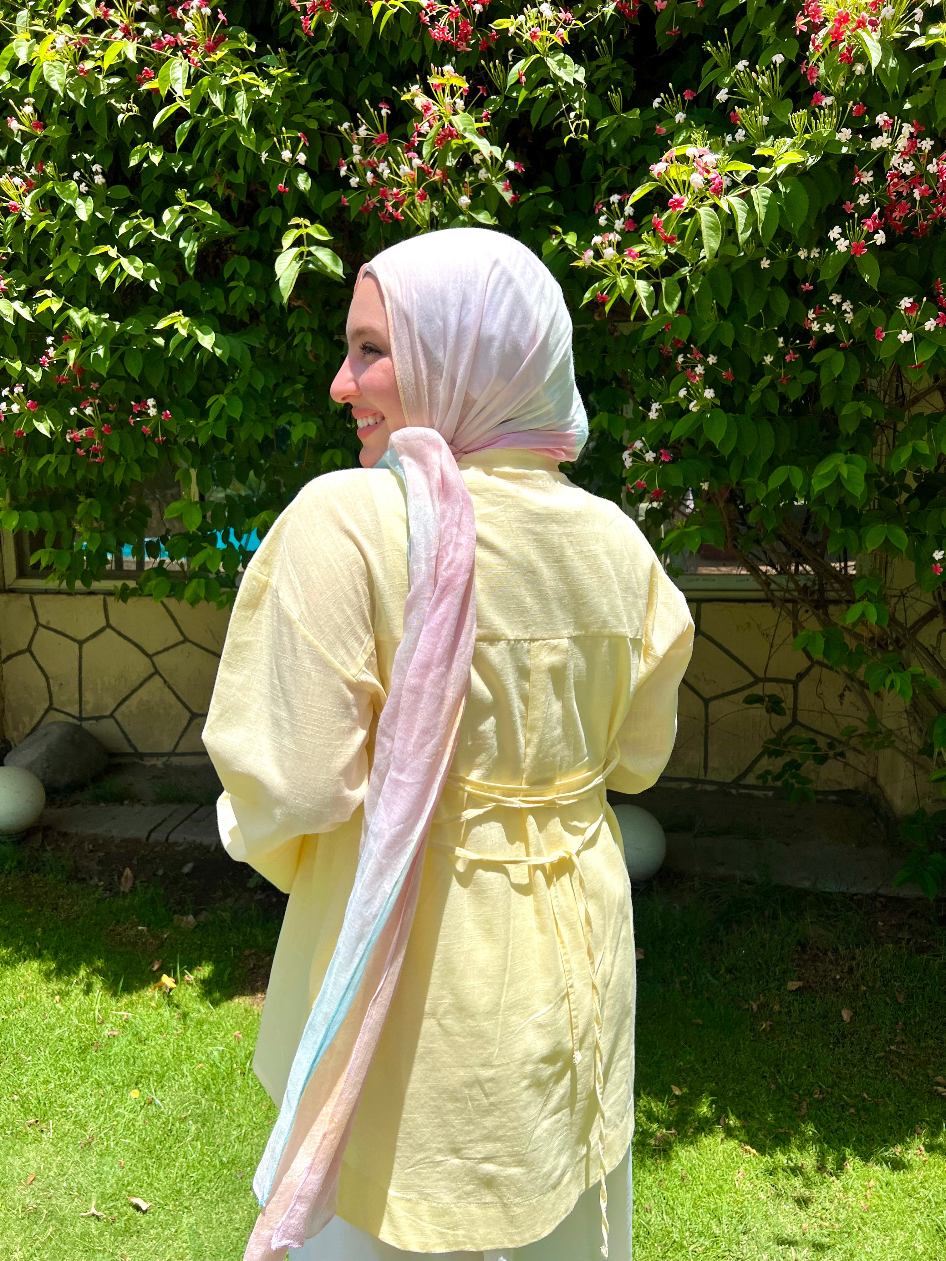Serenity tie shirt in butter yellow