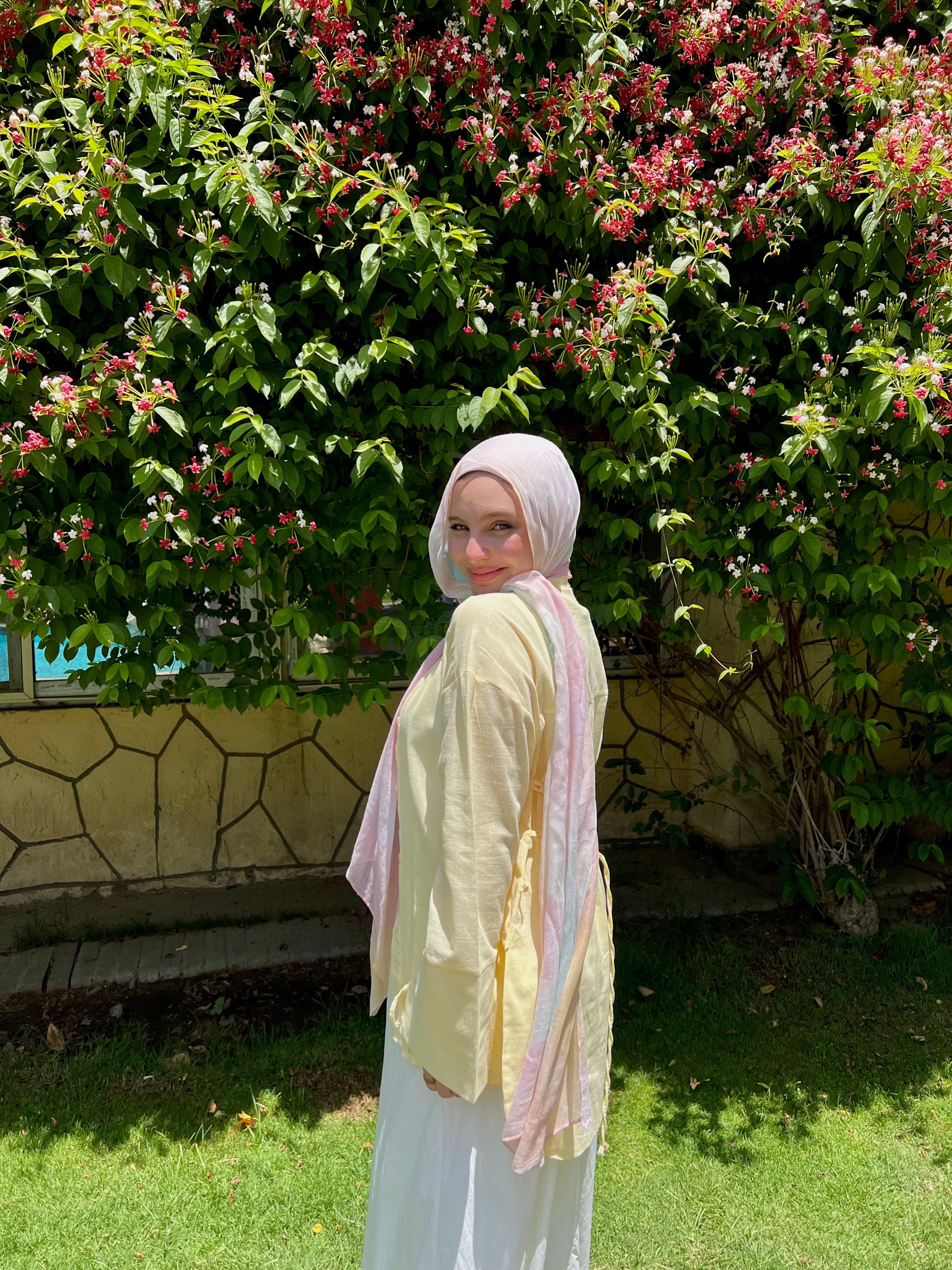 Serenity tie shirt in butter yellow