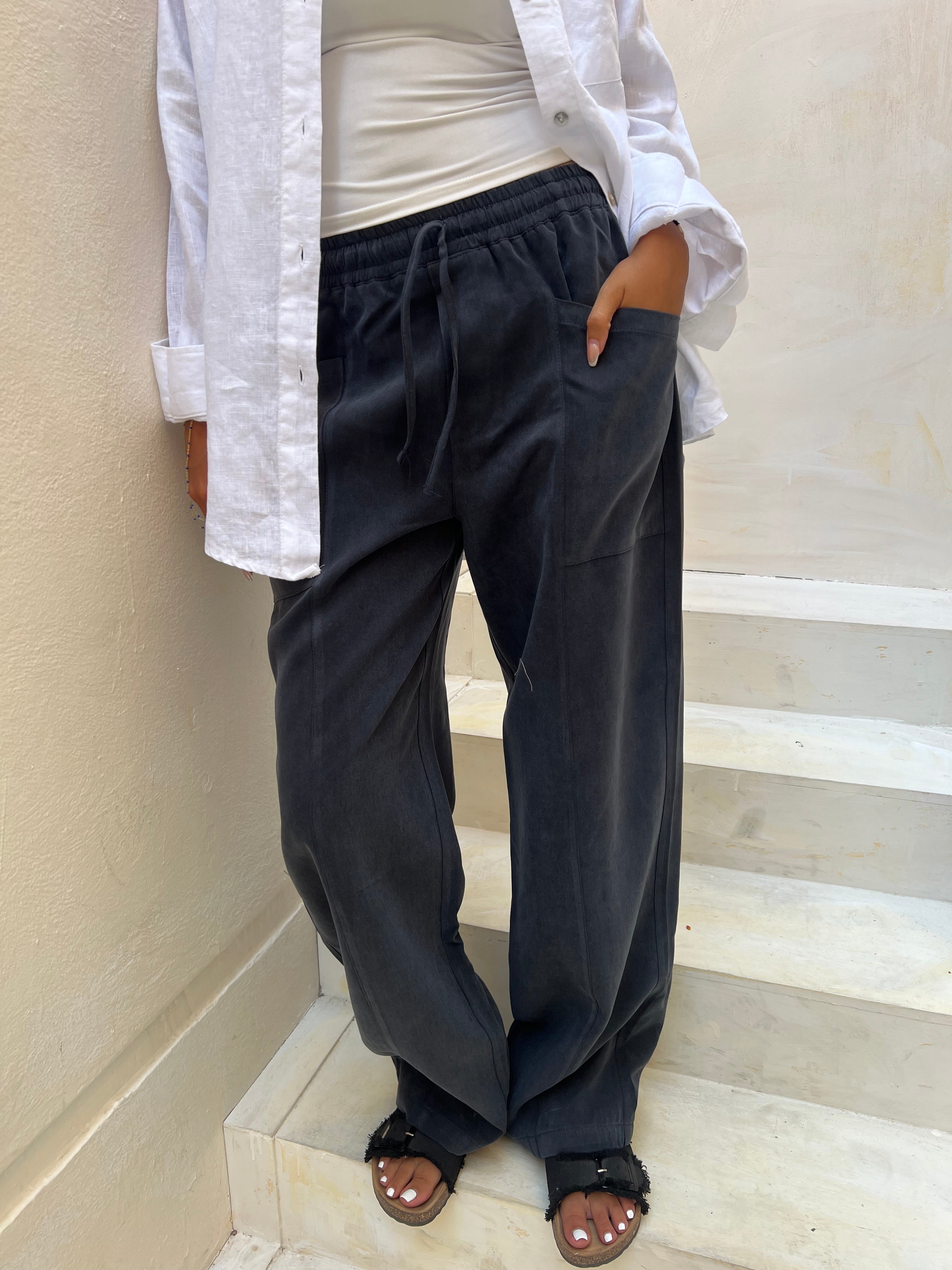 Modal pants in dark grey