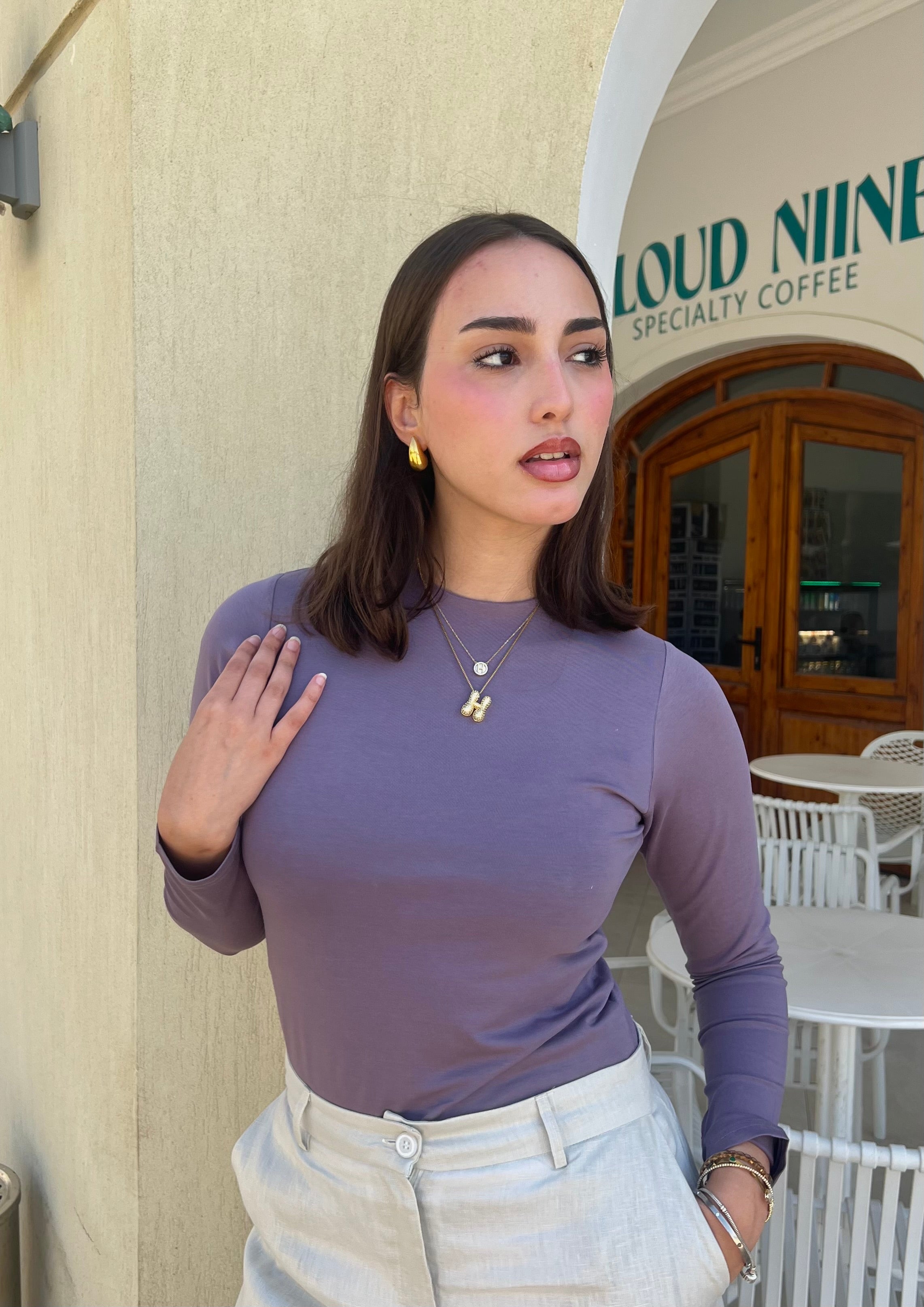 Full sleeve basic in dusty lavender